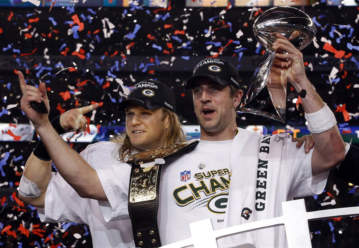 <i>Brian Snyder/Reuters</i><br/>Aaron Rodgers celebrates after winning Super Bowl XLV in 2011.