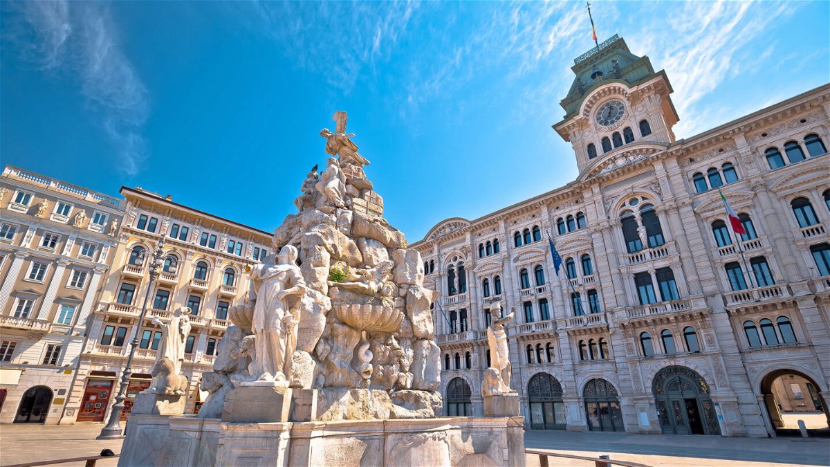 <i>xbrchx/Adobe Stock</i><br/>Seen here is the Trieste city hall on Piazza Unita d Italia square in the Friuli Venezia Giulia region of Italy. Europe will start charging non-EU passport holders for entry in 2024.