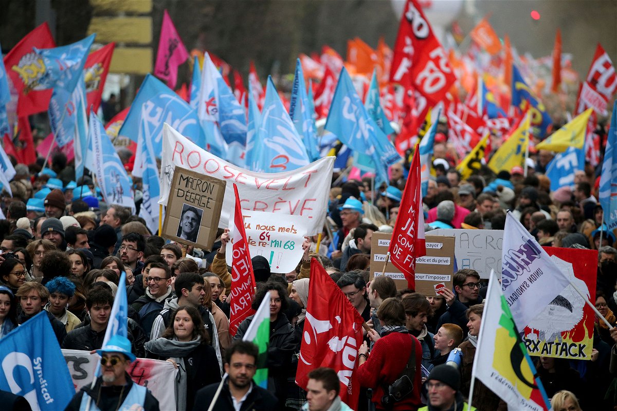 <i>Francois Nascimbeni/AFP/Getty Images</i><br/>Protesters participate in a demonstration in Reims