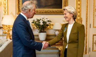 King Charles III receives European Commission President Ursula von der Leyen during an audience at Windsor Castle on February 27.