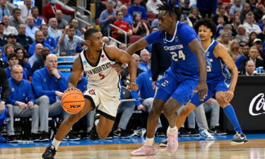 San Diego State Aztecs guard Lamont Butler #5 drives to the basket during the second half against Creighton Bluejays forward Arthur Kaluma #24 at KFC YUM! Center.