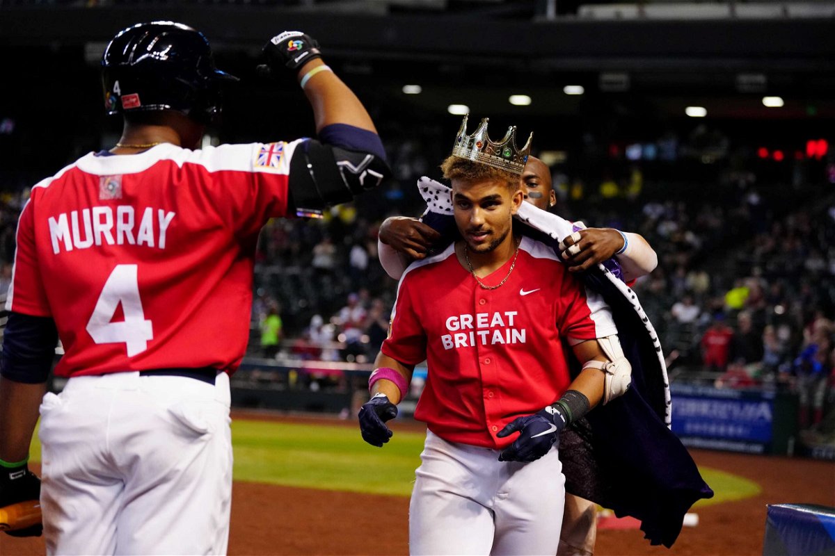 <i>Daniel Shirey/MLB Photos/Getty Images</i><br/>Long live the King! Harry Ford is becoming one of the faces of British baseball and scored a vital home run as GB beat Colombia.