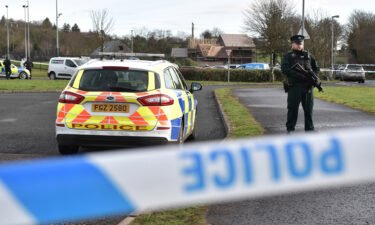 The terrorism threat level in Northern Ireland has been raised from "substantial" to "severe" just days before a potential visit to the country by President Joe Biden. Pictured is a shooting scene in Northern Ireland on February 23.