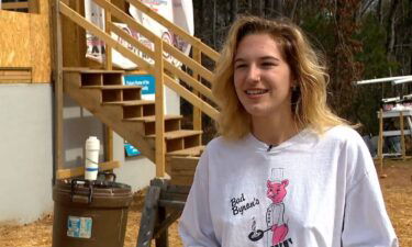 Emza Shackleford used her break from school to help build homes for the Asheville Area Habitat for Humanity community.