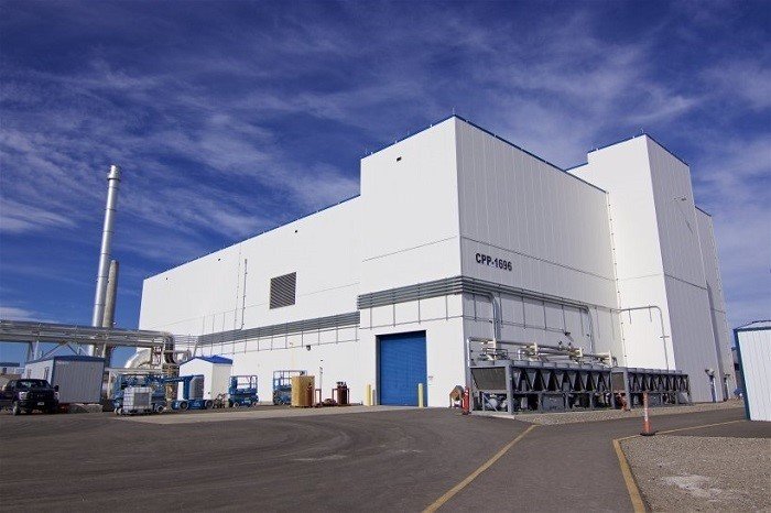 A view of the exterior of the Integrated Waste Treatment Unit at the Idaho National Laboratory Site.