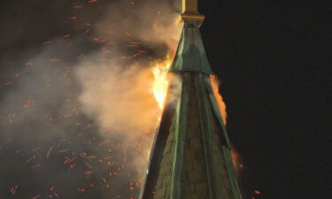 The steeple at the Faith Lutheran Church in Cambridge will come down Tuesday