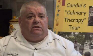 Charles Mortimer "Chef Cardie" serves up meals