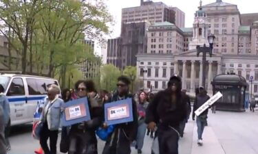 A march over the Brooklyn Bridge to Manhattan's Foley Square to rally against sexual violence was held Wednesday as part of "Denim Day 2023."