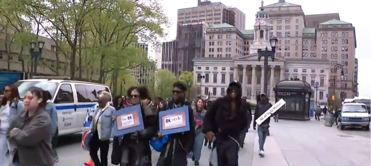 <i></i><br/>A march over the Brooklyn Bridge to Manhattan's Foley Square to rally against sexual violence was held Wednesday as part of 