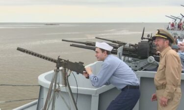 Volunteers re-enact WWII attack by Japan aboard USS Alabama.