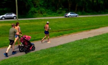 Asheville Senior Firefighter Mikey Riley hopes to get in 80 miles by the time he finishes his run Sunday