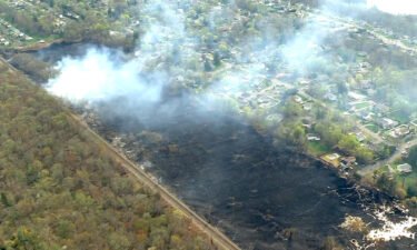 Brush fires are pictured here in Rockland County