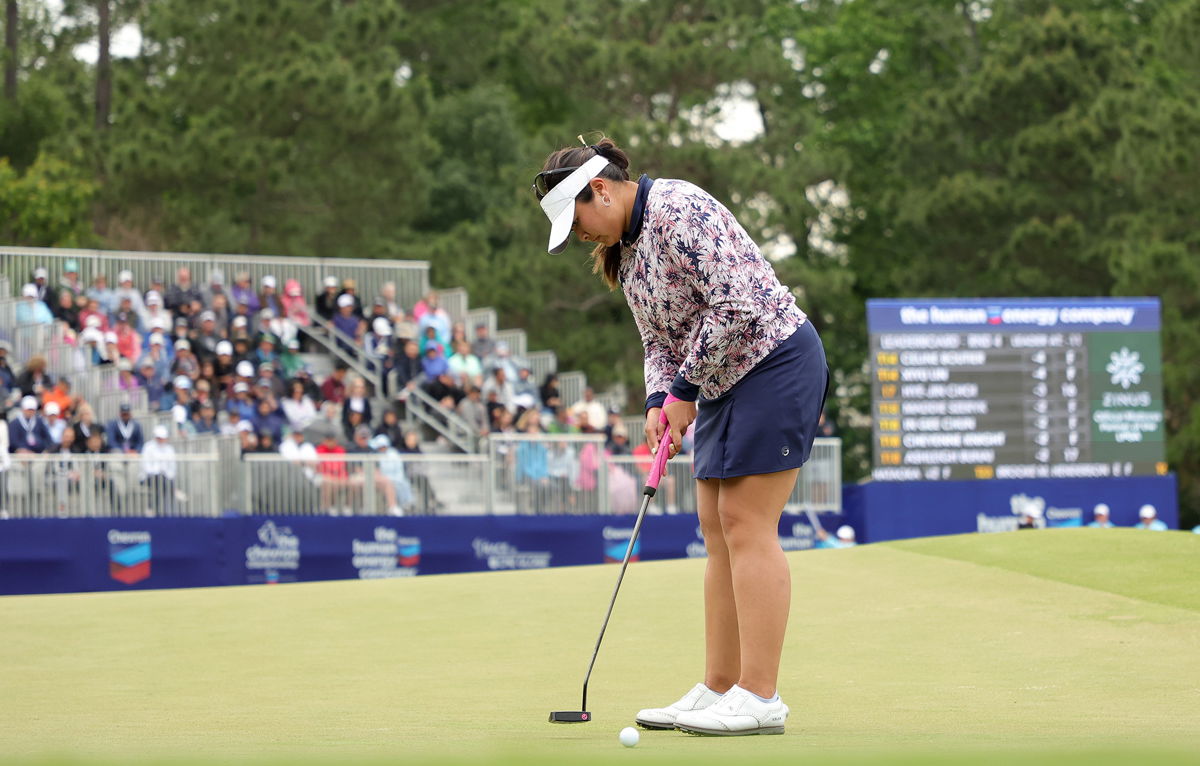 <i>Stacy Revere/Getty Images</i><br/>Vu putts on the 18th green.