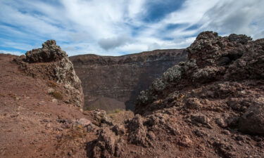 A general view of the Vesuvius volcano at Vesuvius National Park.