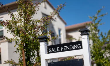 A "Sale Pending" sign is seen here outside a house in Morgan Hill