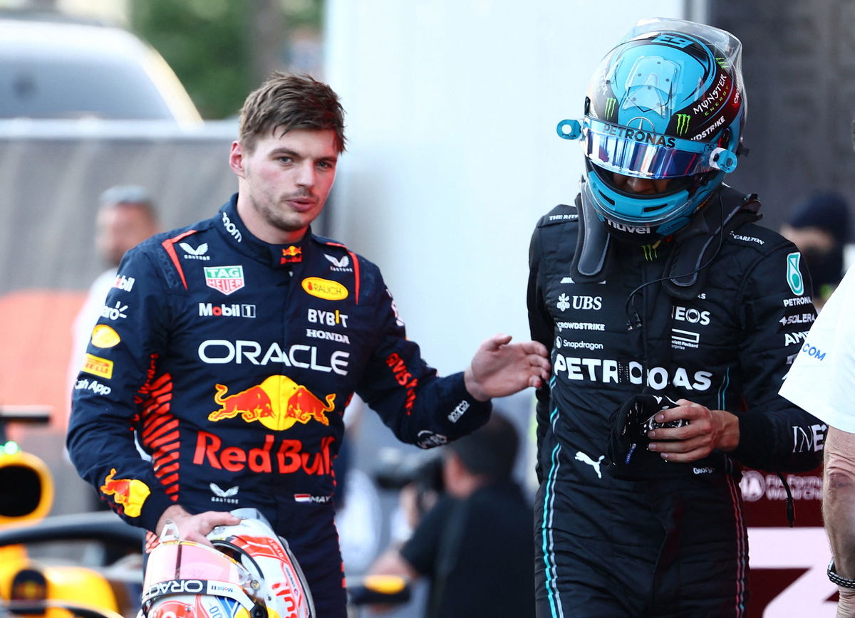 <i>Lisi Niesner/Reuters</i><br/>Cameras captured Max Verstappen and George Russell's heated exchange.