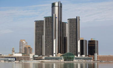 The General Motors Co. headquarters is seen in Detroit