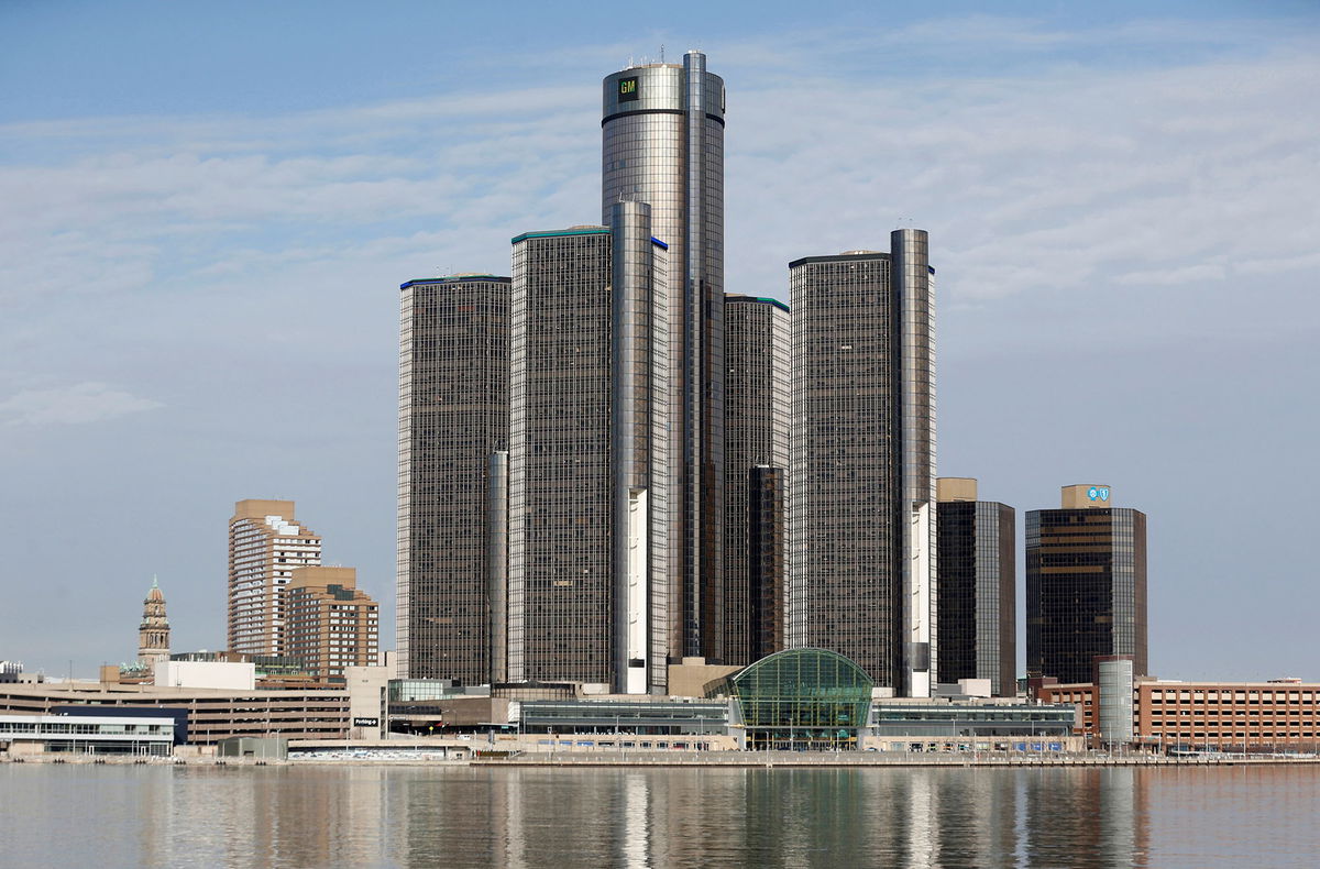 <i>Rebecca Cook/Reuters</i><br/>The General Motors Co. headquarters is seen in Detroit