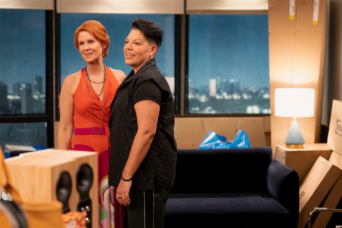 <i>Craig Blankenhorn/Max</i><br/>(From left) Cynthia Nixon and Sara Ramírez in 'And Just Like That...' Season 2.