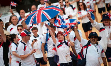 The British delegation parades during the opening ceremony of the XXI World Transplant Games 2017 in Malaga