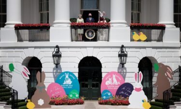 President Joe Biden and first lady Jill Biden appear with the Easter Bunny at the White House on April 5