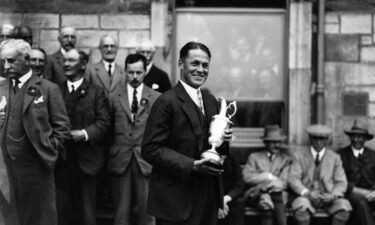 Jones celebrates the second of his three Open Championship wins after victory at St. Andrews