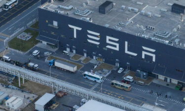 Aerial view of Tesla Shanghai Gigafactory on October 20