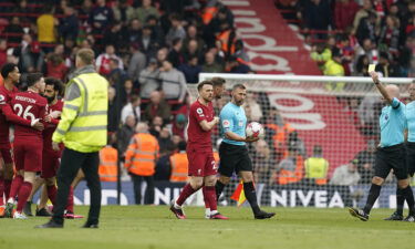 Robertson received a yellow card as the players walked off at the break.