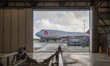 The 'Cosmic Girl' Boeing Co. 747 launch aircraft