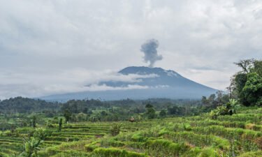 A Russian tourist had posted a photo of himself on Instagram naked from the waist down at Mount Agung (pictured here)