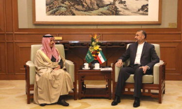 Foreign Ministers of Saudi Arabia and Iran meet in Beijing on April 6.