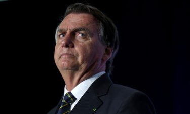 Bolsonaro is seen here at the Turning Point USA event at the Trump National Doral Miami resort on February 3 in Doral