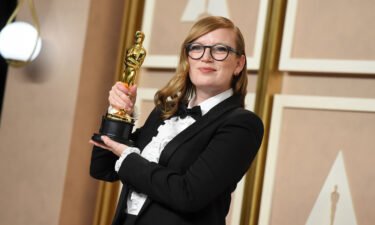 Sarah Polley with her Oscar for 'Women Talking'  at the Academy Awards in Los Angeles in March.