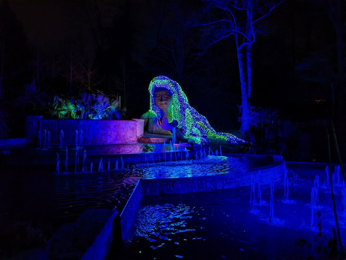<i>Brook Joyner/CNN</i><br/>Lights illuminate the Atlanta Botanical Gardens