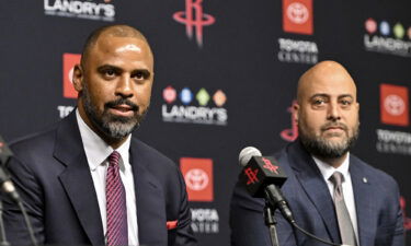 Ime Udoka (left) was introduced as the Houston Rockets' new head coach on Wednesday.