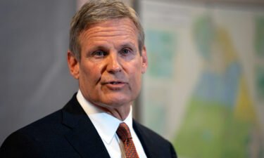 Tennessee Gov. Bill Lee responds to questions during a news conference on April 11 in Nashville.