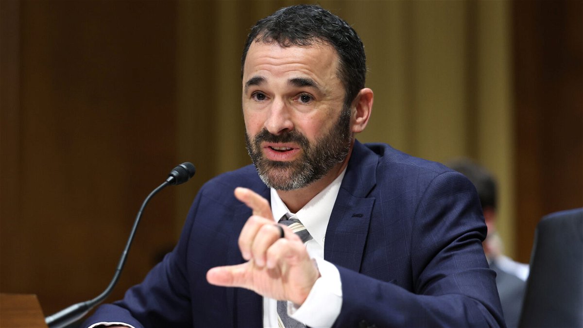 <i>Kevin Dietsch/Getty Images</i><br/>Danny Werfel testifies before the Senate Finance Committee during his IRS commissioner nomination hearing on February 15 in Washington