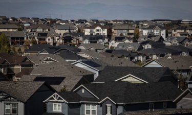 Mortgage rates fell for the fifth week in a row as inflation continues to ease. Pictured is a housing development in Aurora