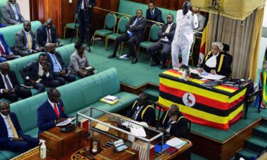 Uganda's Speaker Anita Annet Among leads the session during the proposal of the Anti-Homosexuality bill in the Parliament in Kampala