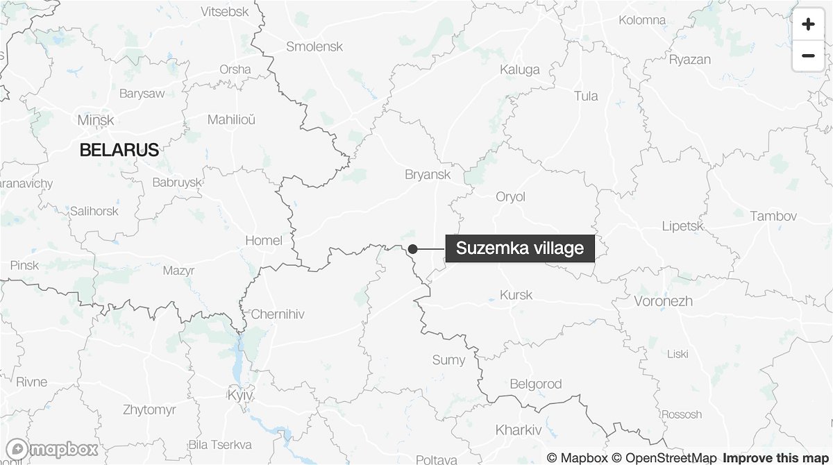 <i>Mapbox</i><br/>Two civilians have died in a village in Russia's Bryansk region following Ukrainian shelling.