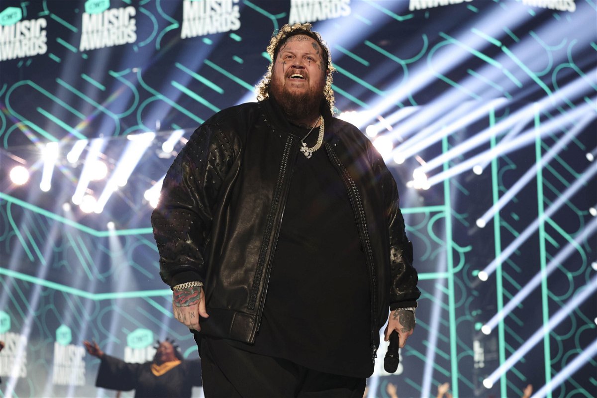 <i>Christopher Polk/Variety/Getty Images</i><br/>Jelly Roll performs onstage at the 2023 CMT Music Awards on Sunday.