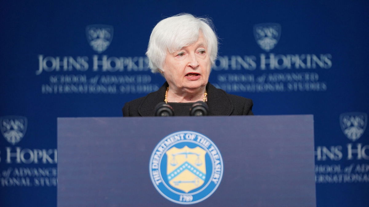 <i>Sarah Silbiger/Reuters</i><br/>U.S. Treasury Secretary Janet Yellen discusses 