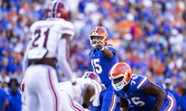 Richardson gestures during the first quarter against the South Carolina Gamecocks on November 12