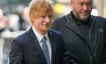 Ed Sheeran (left) arrives at Manhattan federal court in New York on April 26.