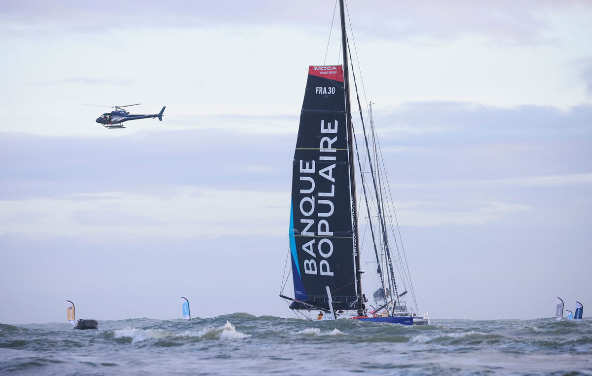 <i>Stephane Mahe/Reuters</i><br/>Crémer arrives Les Sables-d'Olonne in France at the end of the last Vendée Globe.