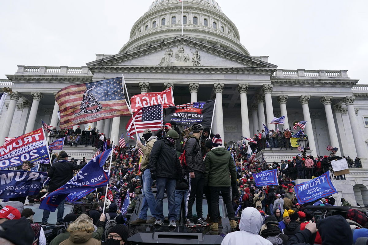 <i>Kent Nishimura/Los Angeles Times/Getty Images</i><br/>Dominion Voting Systems can't bring up the January 6 insurrection