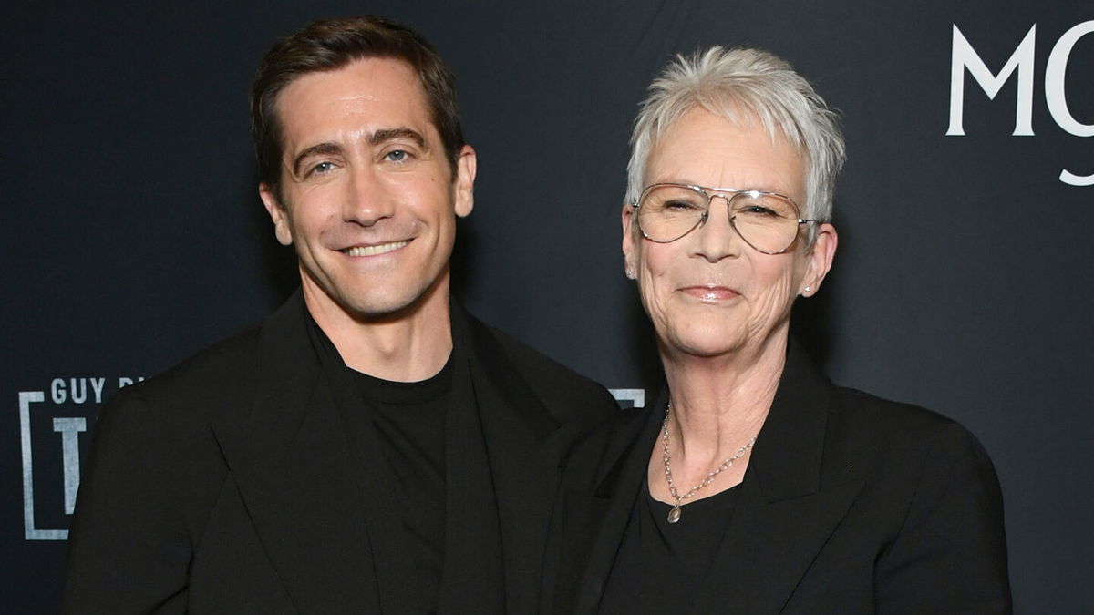 <i>Jon Kopaloff/Getty Images</i><br/>Jake Gyllenhaal and Jamie Lee Curtis on April 17.