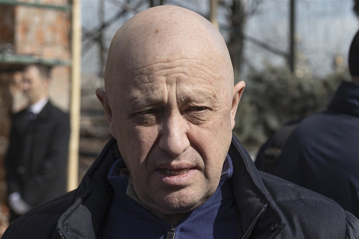 <i>AP</i><br/>Yevgeny Prigozhin during a funeral ceremony at the Troyekurovskoye cemetery in Moscow