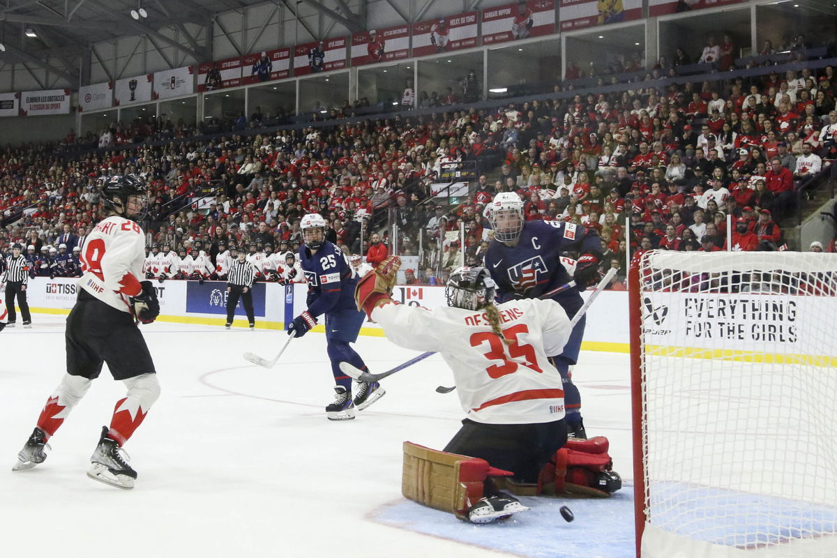 <i>Dennis Pajot/Getty Images</i><br/>Hilary Knight celebrates her hat-trick goal during the gold medal game.