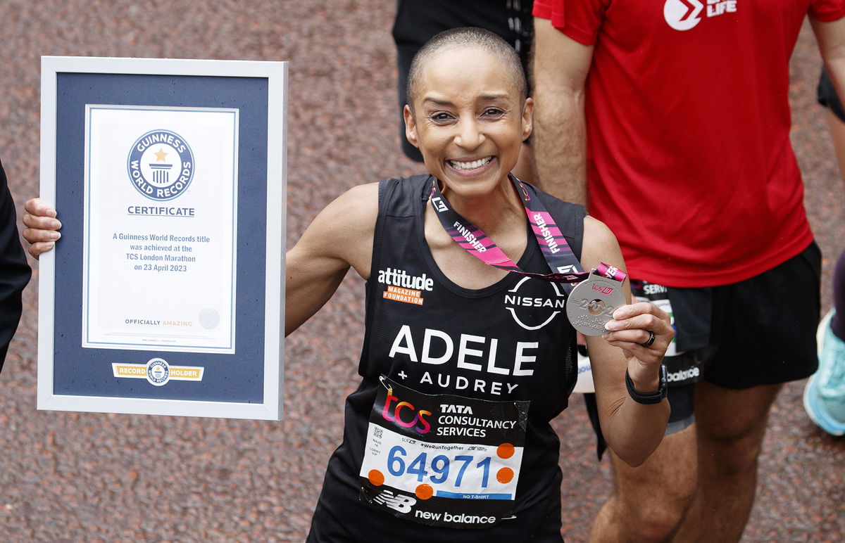 <i>John Phillips/Getty Images</i><br/>Adele Roberts broke a Guinness World Record at this year's London Marathon.